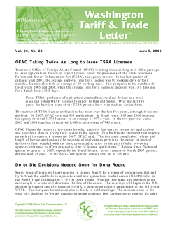 OFAC Taking Twice As Long to Issue TSRA Licenses Do or Die