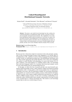 Linked Disambiguated Distributional Semantic Networks