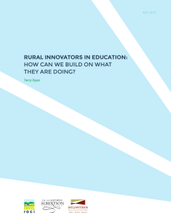 rural innovators in education: how can we build on what they are