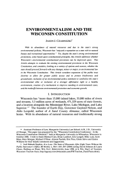 Environmentalism and the Wisconsin Constitution