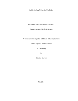The history, interpretation, and practice of Haydn Symphony No. 92