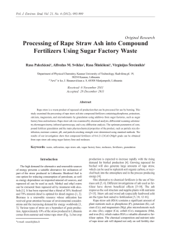 Processing of Rape Straw Ash into Compound Fertilizers Using