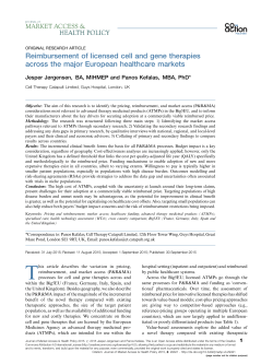 Reimbursement of licensed cell and gene therapies across the