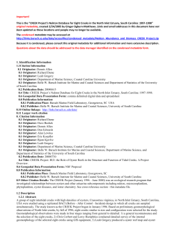 Important! This is the &ldquo;CREEK Project`s Nekton Database for Eight