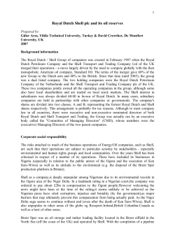 Royal Dutch Shell plc and its oil reserves