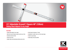 317 Adjustable Drywall T-Square 48" (120cm)