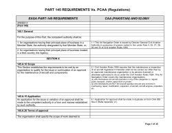PART 145 REQUIREMENTS Vs. PCAA (Regulations)