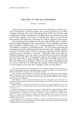 THE TEXT OF THE OLD TESTAMENT peter j. gentry*