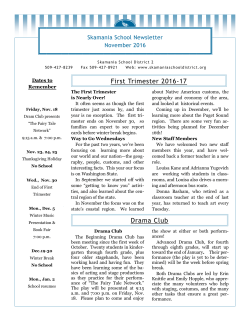 Newsletter - Skamania School!