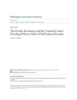 The Drunk, the Insane, and the Criminal Courts