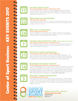 Center of Sport Business - KEY EVENTS 2017 17 22 14 3 7 21 24