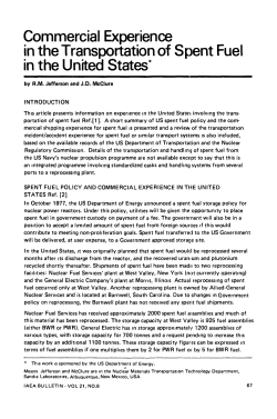 Commercial Experience in the Transportation of Spent Fuel in the