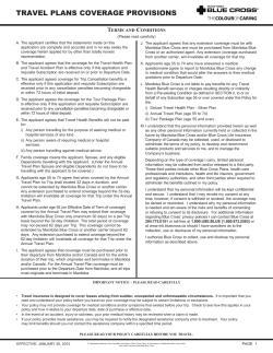 travel plans coverage provisions
