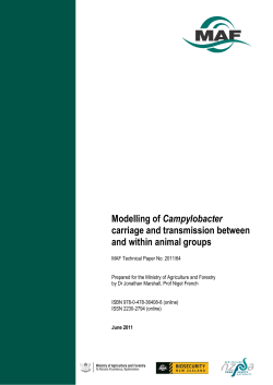 Modelling of Campylobacter carriage and transmission between and