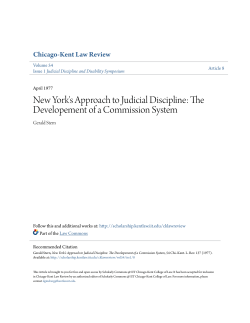New York`s Approach to Judicial Discipline