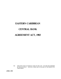 The ECCB Agreement Act 1983 - Eastern Caribbean Central Bank