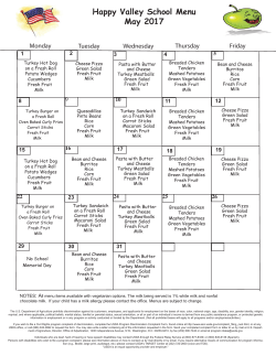 Lunch Menu - Happy Valley Elementary School