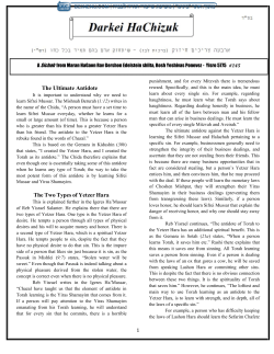 The Ultimate Antidote The Two Types of Yetzer Hara