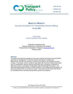Economic Evaluation For Transportation Decision-Making