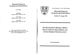 Discussion Papers in Economic and Social History