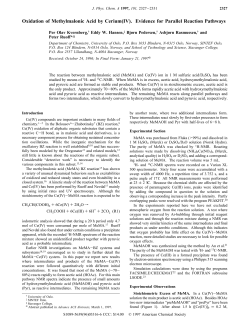 Oxidation of Methylmalonic Acid by Cerium (IV). Evidence for