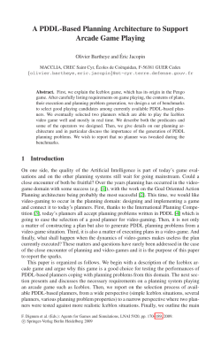 A PDDL-Based Planning Architecture to Support Arcade Game
