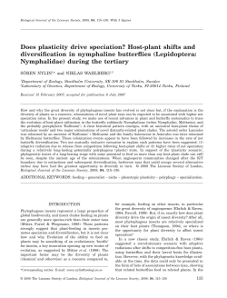 Does plasticity drive speciation? Host