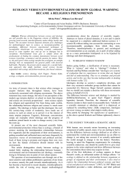 ecology versus environmentalism or how global warming became a