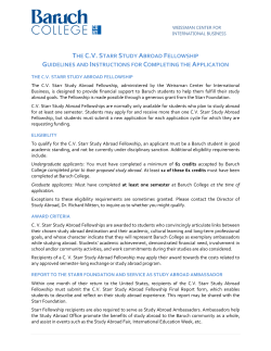 THE C.V.STARR STUDY ABROAD FELLOWSHIP GUIDELINES