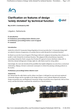 Clarification on features of design `solely dictated` by technical