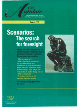 The search for foresight, The Antidote, Issue 22