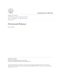 Detrimental Reliance - DigitalCommons @ LSU Law Center