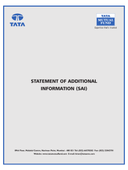 statement of additional information (sai)