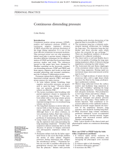 Continuous distending pressure