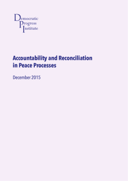 Accountability and Reconciliation in Peace Processes