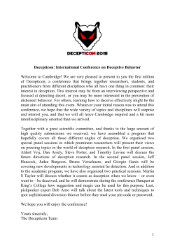 Decepticon: International Conference on Deceptive Behavior