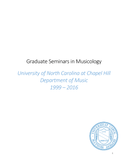 Past Seminars - the UNC Department of Music!