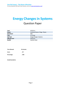Energy Changes in Systems