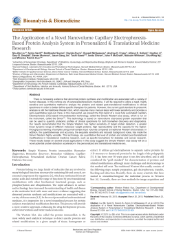The Application of a Novel Nanovolume Capillary Electrophoresis
