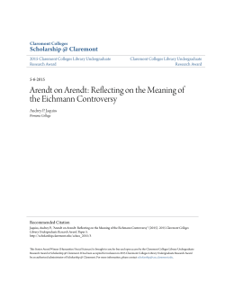 Arendt on Arendt: Reflecting on the Meaning of the Eichmann