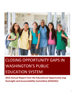 closing opportunity gaps in washington`s public education