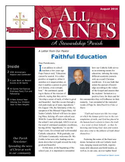 A Stewardship Parish - All Saints Catholic Church