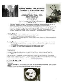 Robots, Mutants, and Monsters: Envisioning Science in Cinema