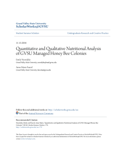 Quantitative and Qualitative Nutritional Analysis of GVSU Managed