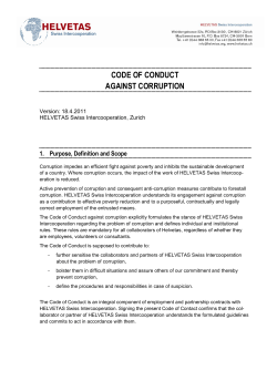 code of conduct against corruption