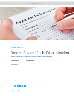 Ban the Box and Racial Discrimination