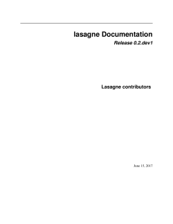 lasagne Documentation