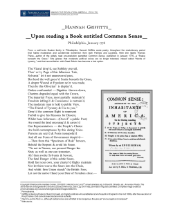 A poem on Common Sense