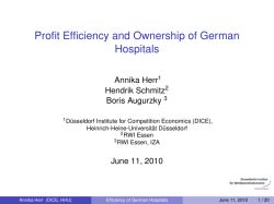 Profit Efficiency and Ownership of German Hospitals
