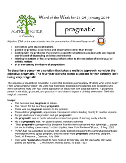 To describe a person or a solution that takes a realistic approach